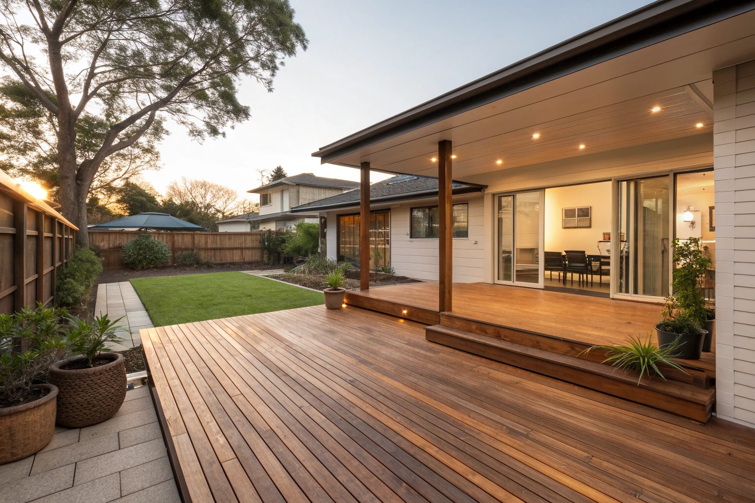 Timber deck extension in Ipswich with a seamless match to the existing structure